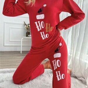 Red Holiday Decor Onesie with Festive Text